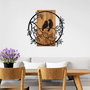 Wallity Couple Birds Escultura de Pared en Nogal y Negro
